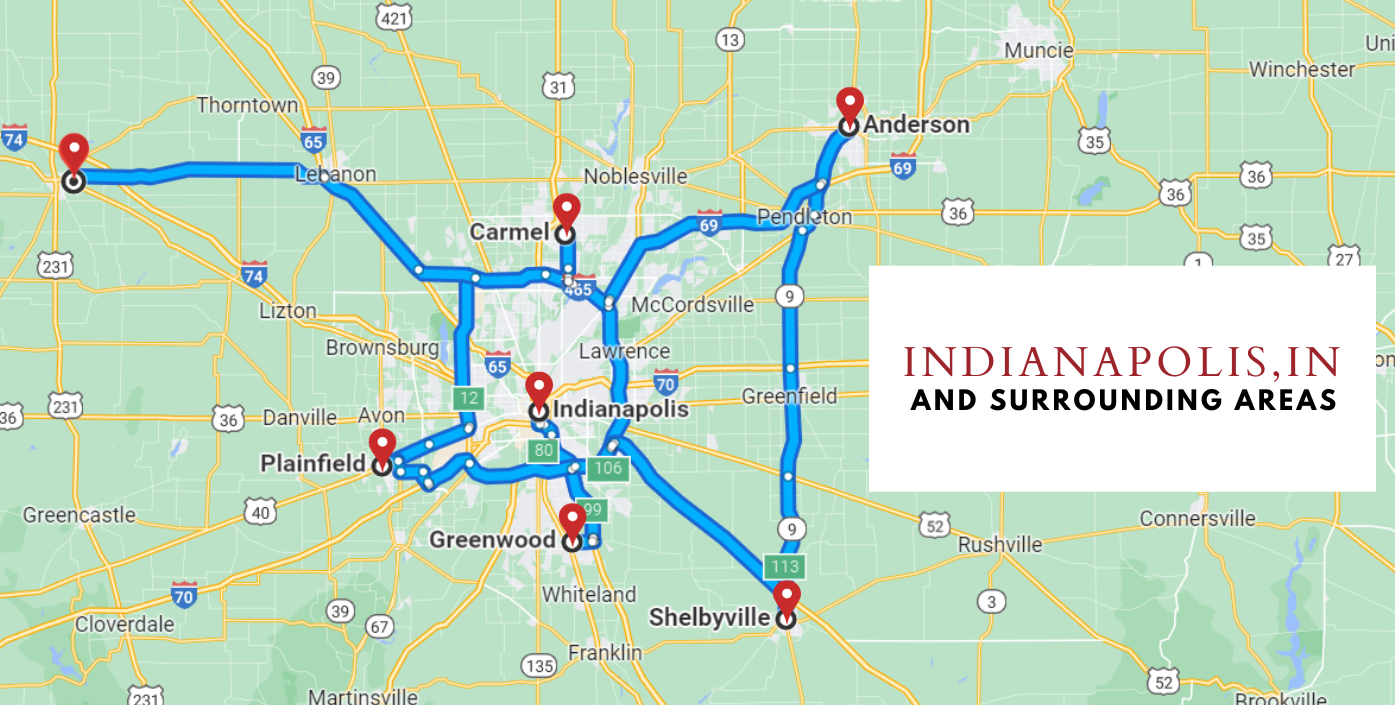 indianapolis and surrounding areas water damage cleanup map