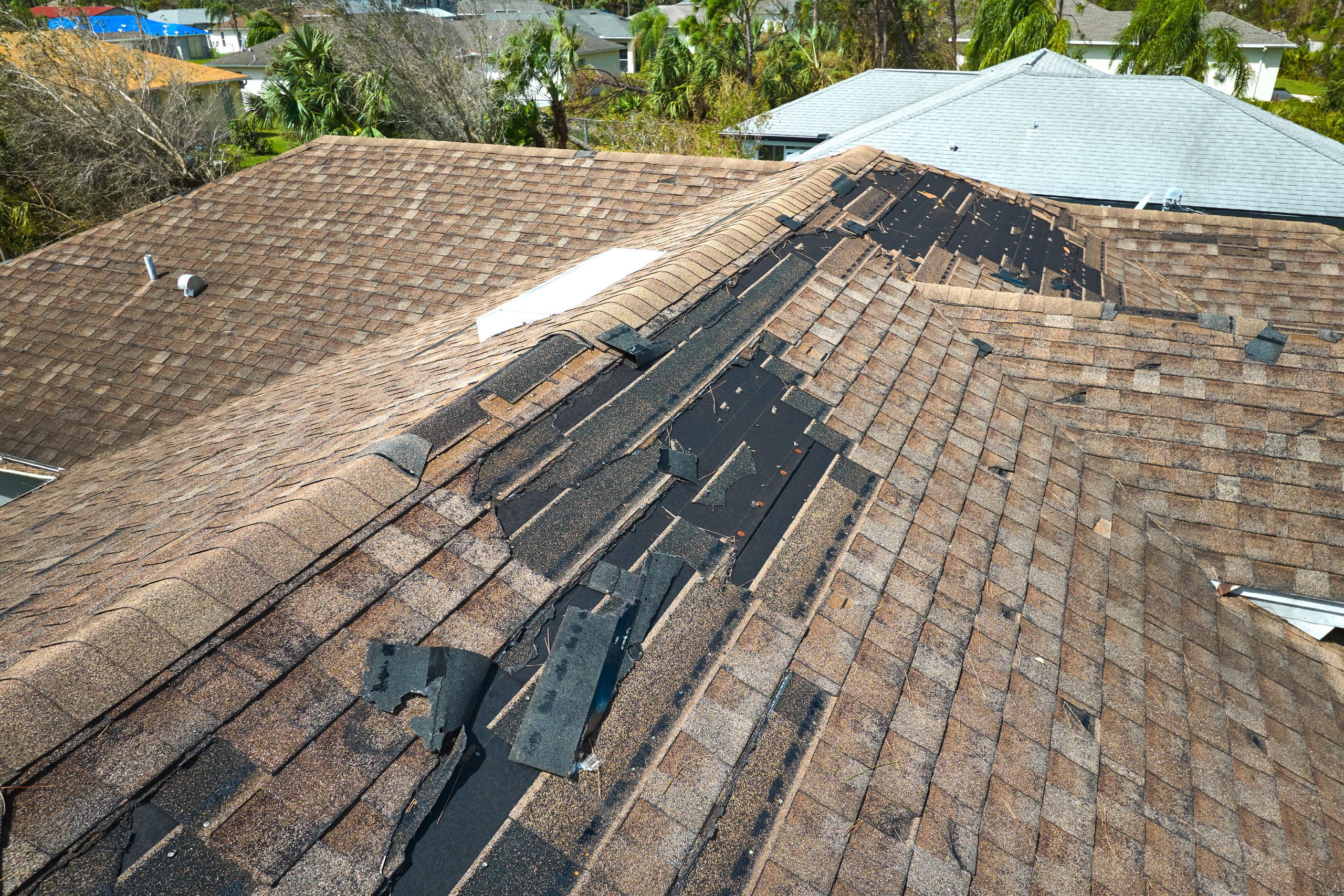Roof damage after storm